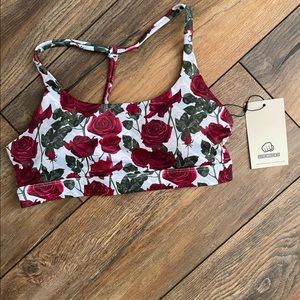 Feed Me Fight Me Roses sports bra